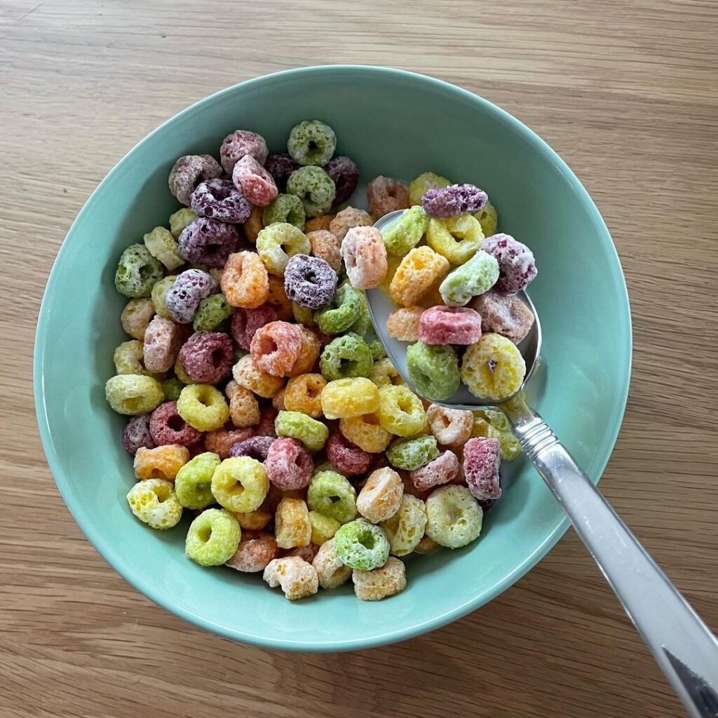 Froot Loops Cereal in Bowl
