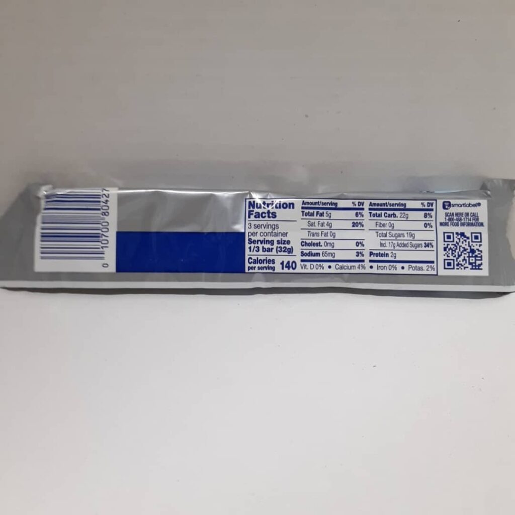 zero bar back of packet