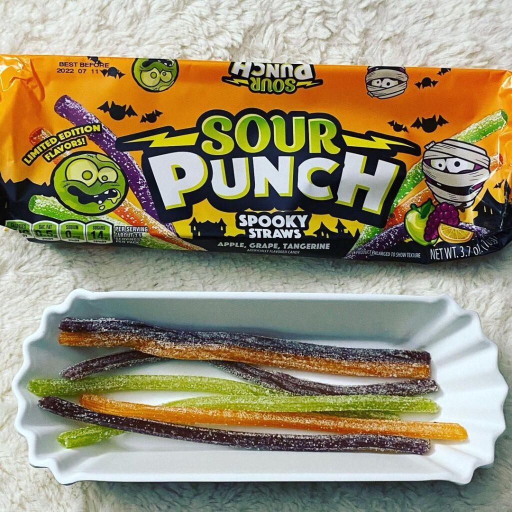 Sour Punch Straws Out of Packet