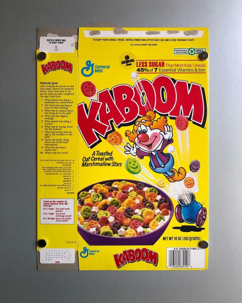 Kaboom Cereal Box