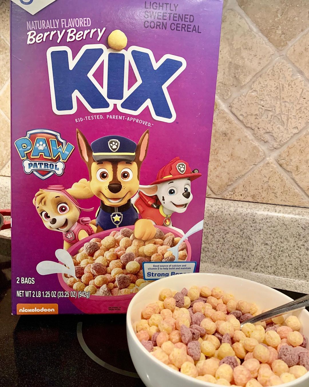 KiX Cereal Box and Bowl
