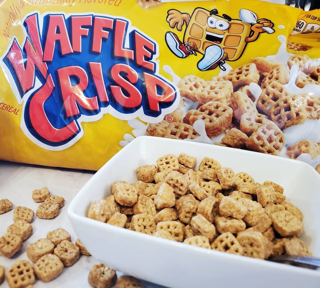 Waffle Crisp Cereal in Bowl