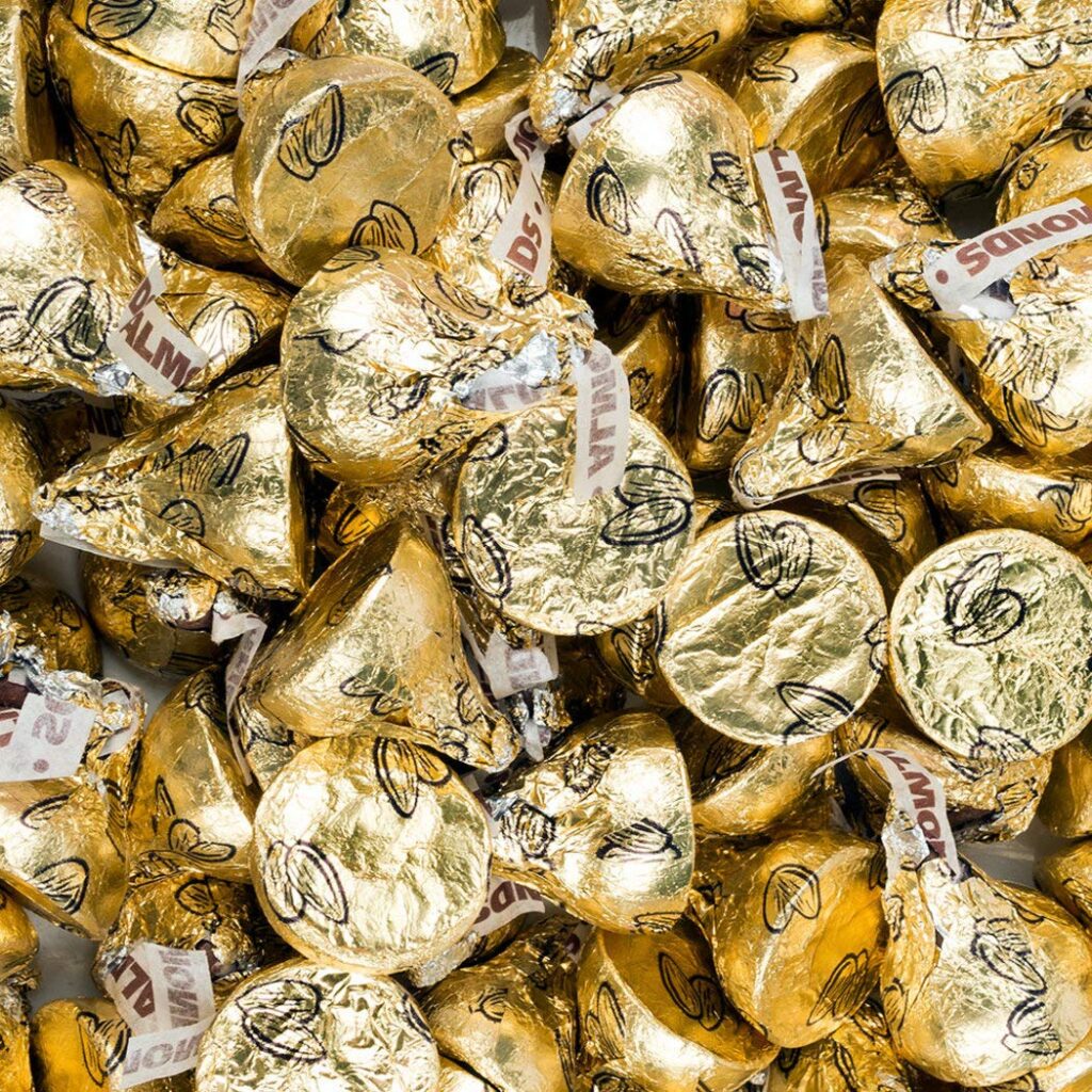 Gold Hershey’s Almond Kisses